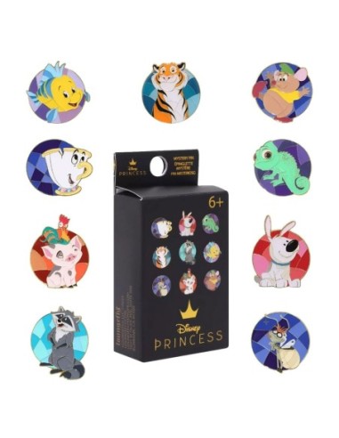 Disney by Loungefly Enamel Pins Blind Box Princess Animal Stain Glass Display (18)