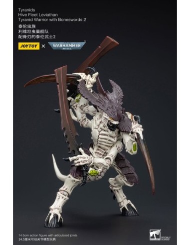 Warhammer 40k Action Figure 1/18 Tyranids Hive Fleet Leviathan Tyranid Warrior with Boneswords 2 15 cm  Joy Toy (CN)