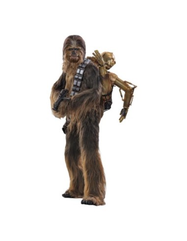 Star Wars Episode V Movie Masterpiece Action Figure 1/6 Chewbacca with Disassembled C-3PO 36 cm