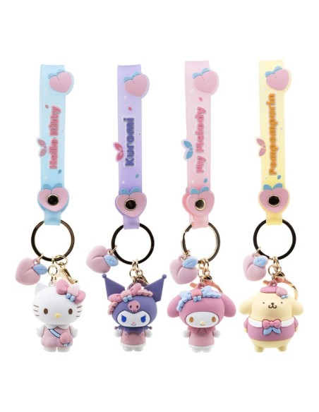 Sanrio Peach Series Keychain with Hand Strap Hello Kitty and Friends Display (12)  YuMe Toys