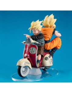 Dragonball Z 05 Desktop Real McCoy PVC Diorama Super Saiyan Son Goku & Super Saiyan Son Gohan & Motorbike 16 cm