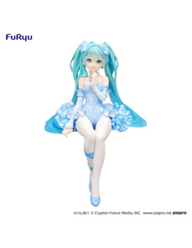 Hatsune Miku Noodle Stopper PVC Statue Flower Fairy Nemophila Pail Blue Color Ver. 15 cm  FURYU