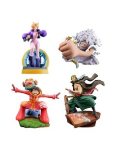 One Piece Petitrama PVC Mini Statue Logbox Re Birth Egghead Set 9 cm