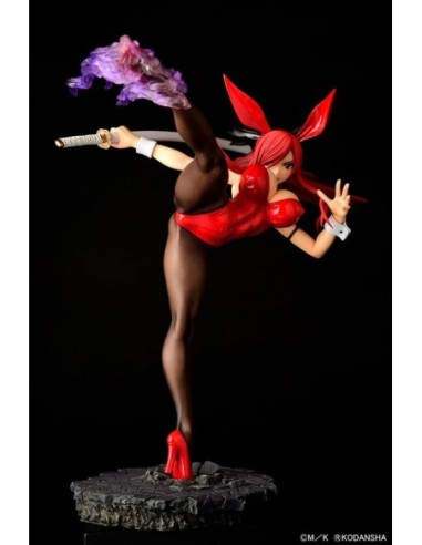 Fairy Tail Statue 1/6 Erza Scarlet High Kick Crimson Bunny Ver. 37 cm