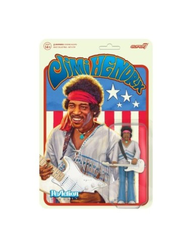 Jimi Hendrix ReAction Action Figure Jimi Hendrix (Festival) 10 cm  Super7