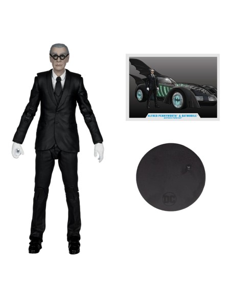 Batman Forever DC Multiverse Action Figure with Vehicle Alfred Pennyworth & Batmobile (Gold Label) 79 cm