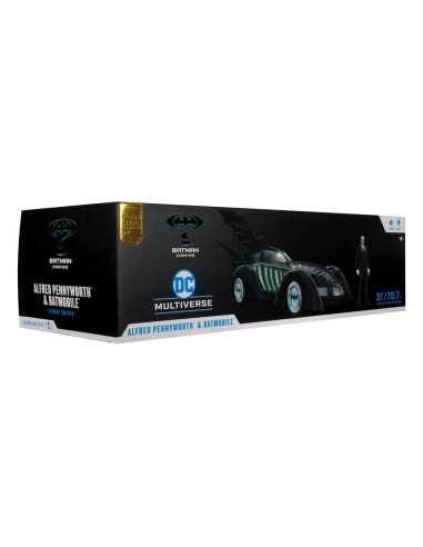 Batman Forever DC Multiverse Action Figure with Vehicle Alfred Pennyworth & Batmobile (Gold Label) 79 cm