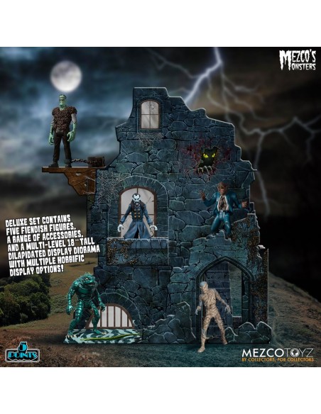 Mezco's Monsters 5 Points Action Figures Tower of Fear Deluxe Set 9 cm