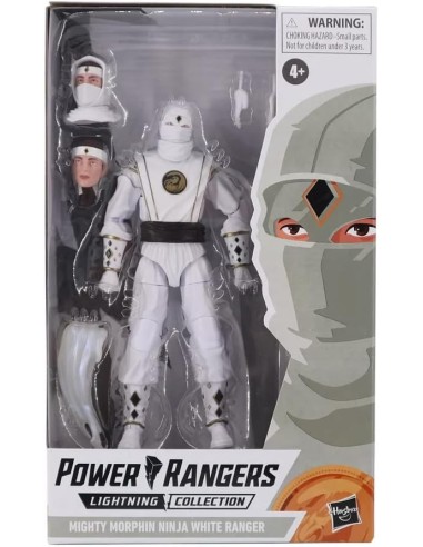 Mighty Morphin Ninja White Ranger 15 Cm Power Rangers Lightning Col. F46765l0  Hasbro