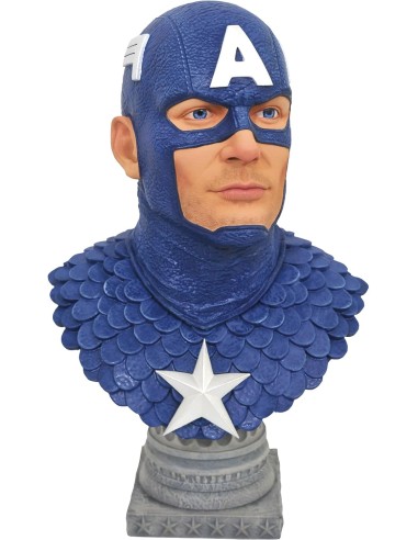 Capitan America Busto Resina 25 Cm 1/2 Scale Legends In 3d Marvel Comics