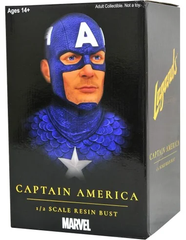 Capitan America Busto Resina 25 Cm 1/2 Scale Legends In 3d Marvel Comics