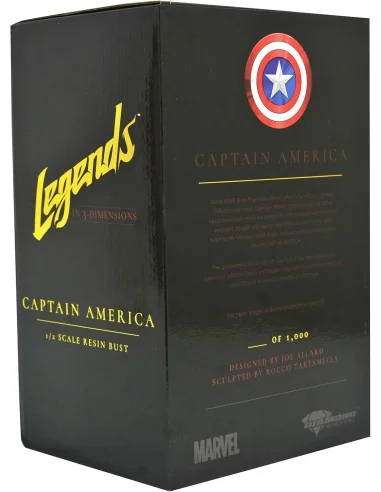 Capitan America Busto Resina 25 Cm 1/2 Scale Legends In 3d Marvel Comics