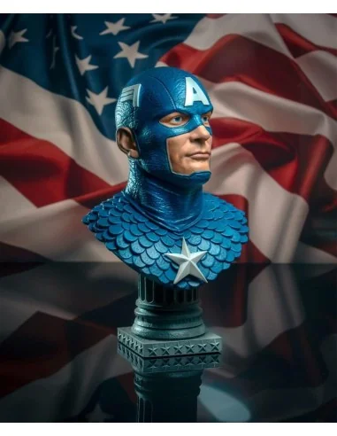 Capitan America Busto Resina 25 Cm 1/2 Scale Legends In 3d Marvel Comics