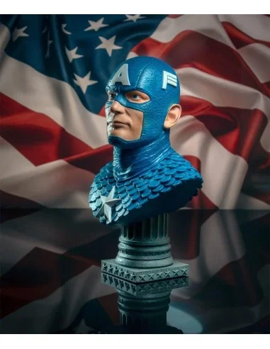 Capitan America Busto Resina 25 Cm 1/2 Scale Legends In 3d Marvel Comics