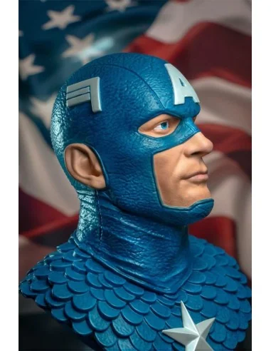 Capitan America Busto Resina 25 Cm 1/2 Scale Legends In 3d Marvel Comics