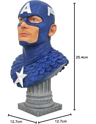 Capitan America Busto Resina 25 Cm 1/2 Scale Legends In 3d Marvel Comics