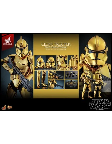 Star Wars Clone Trooper MMS735 Gold Chrome Version Exclusive 30 cm 1/6