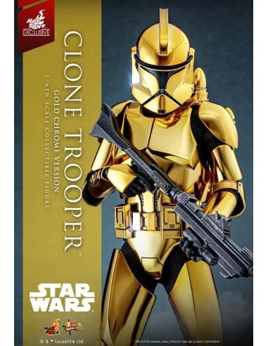 Star Wars Clone Trooper MMS735 Gold Chrome Version Exclusive 30 cm 1/6