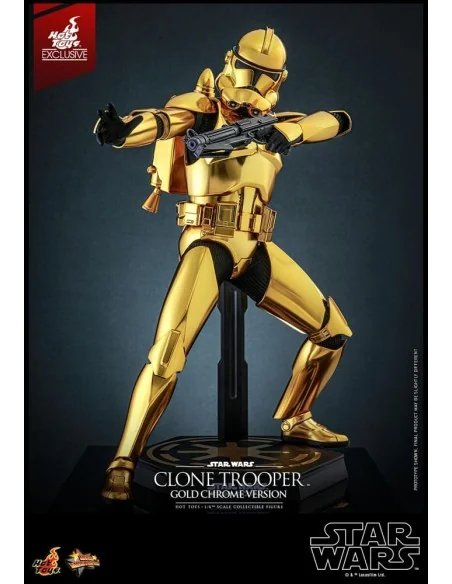 Star Wars Clone Trooper MMS735 Gold Chrome Version Exclusive 30 cm 1/6