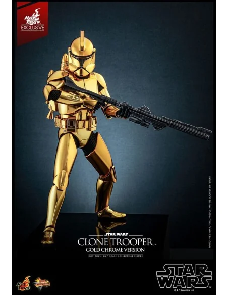 Star Wars Clone Trooper MMS735 Gold Chrome Version Exclusive 30 cm 1/6