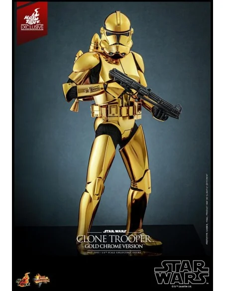 Star Wars Clone Trooper MMS735 Gold Chrome Version Exclusive 30 cm 1/6