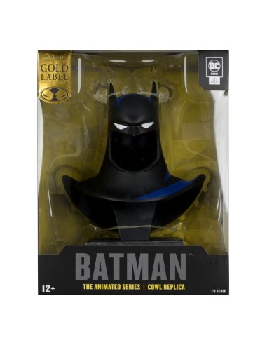 Batman: The Animated Series 1992 DC Direct Mini Replica 1/3 Batman Cowl Gold Label 19 cm