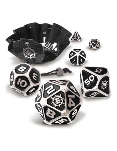 Enhance Tabletop Series Metal RPG Dice Set Black (7)