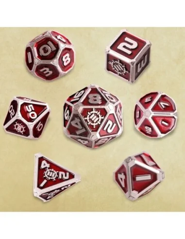 Enhance Tabletop Series Metal RPG Dice Set Red (7)