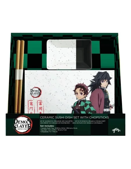 Demon Slayer Ceramic Sushi Set with Chopsticks Tanjiro & Giyu