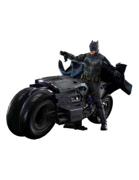 The Flash Movie Masterpiece Action Figure wih Vehicle 1/6 Batman & Batcycle Set 30 cm