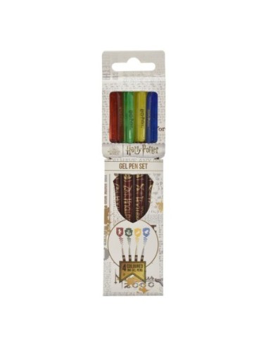 Harry Potter Gel Pens 4-Pack Colourful Crest