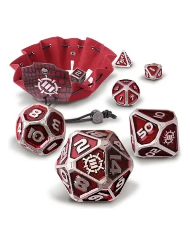 Enhance Tabletop Series Metal RPG Dice Set Red (7)