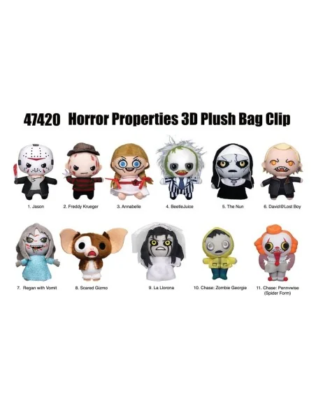 Horror Plush Bag Clips Display (24)