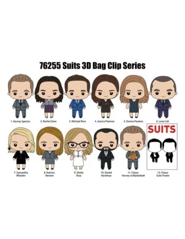 Suits 3D PVC Bag Clips Series 1 Display (24)