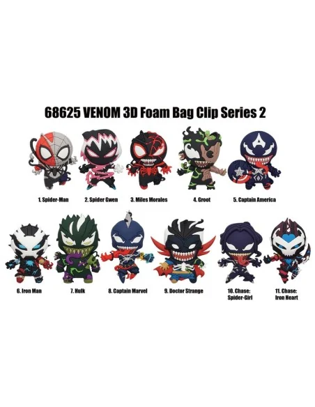 Venom 3D PVC Bag Clips Series 2 Display (24)  Monogram Int.