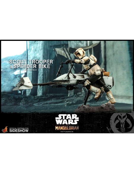 Scout Trooper & Speeder Bike Grogu Star Wars The Mandalorian 1/6 30 cm TMS017 - 6 - 