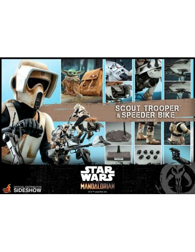 Scout Trooper & Speeder Bike Grogu Star Wars The Mandalorian 1/6 30 cm TMS017 - 7 - 