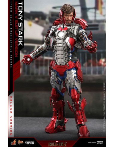 Iron Man 2 1/6 Tony Stark Mark V Suit Up Version Deluxe 31 cm MMS600 - 8 - 