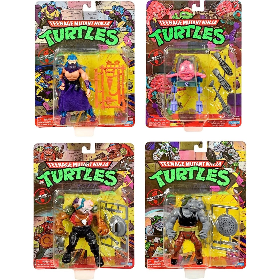 Teenage Mutant Ninja Turtles Bebop Rocksteady Shredder Krang 4-Pack 10 cm