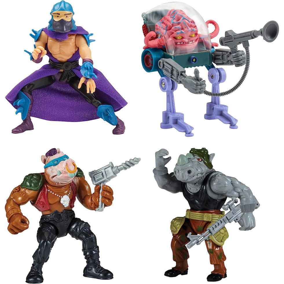 Teenage Mutant Ninja Turtles Bebop Rocksteady Shredder Krang 4-Pack 10 cm