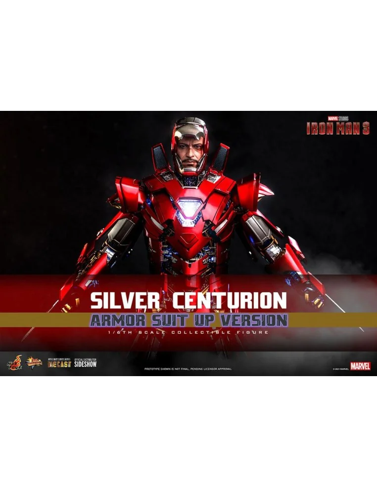 Iron Man 3 MMS618D43 Silver Centurion Armor Suit Up Version DieCast 1/6 32 cm