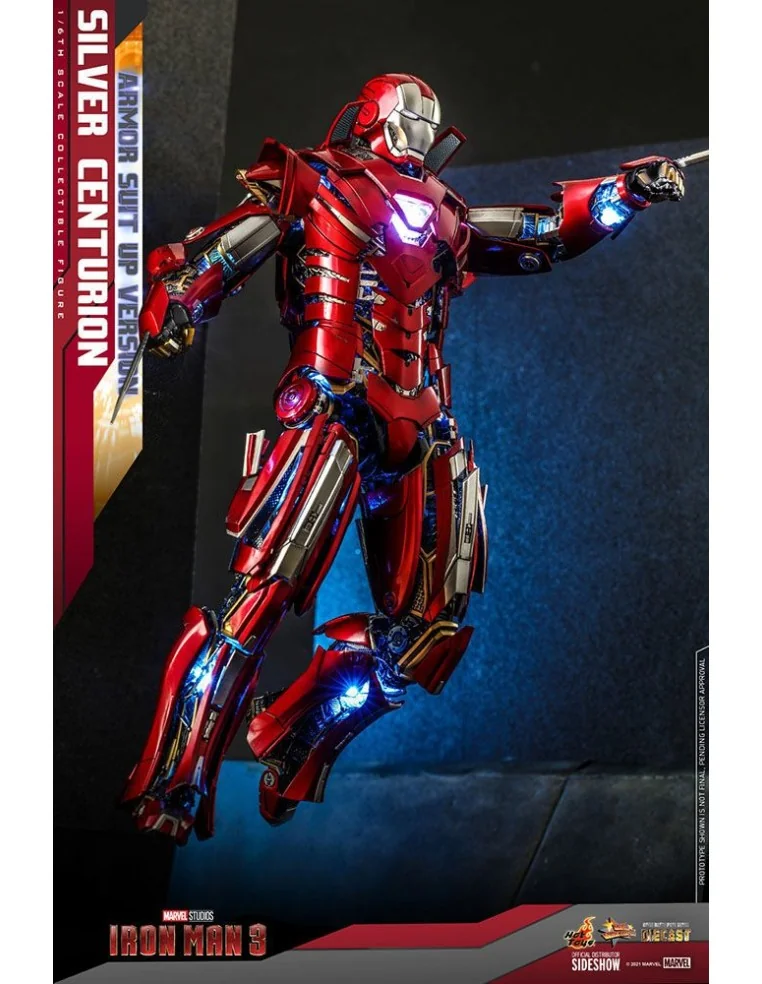 Iron Man 3 MMS618D43 Silver Centurion Armor Suit Up Version DieCast 1/6 32 cm