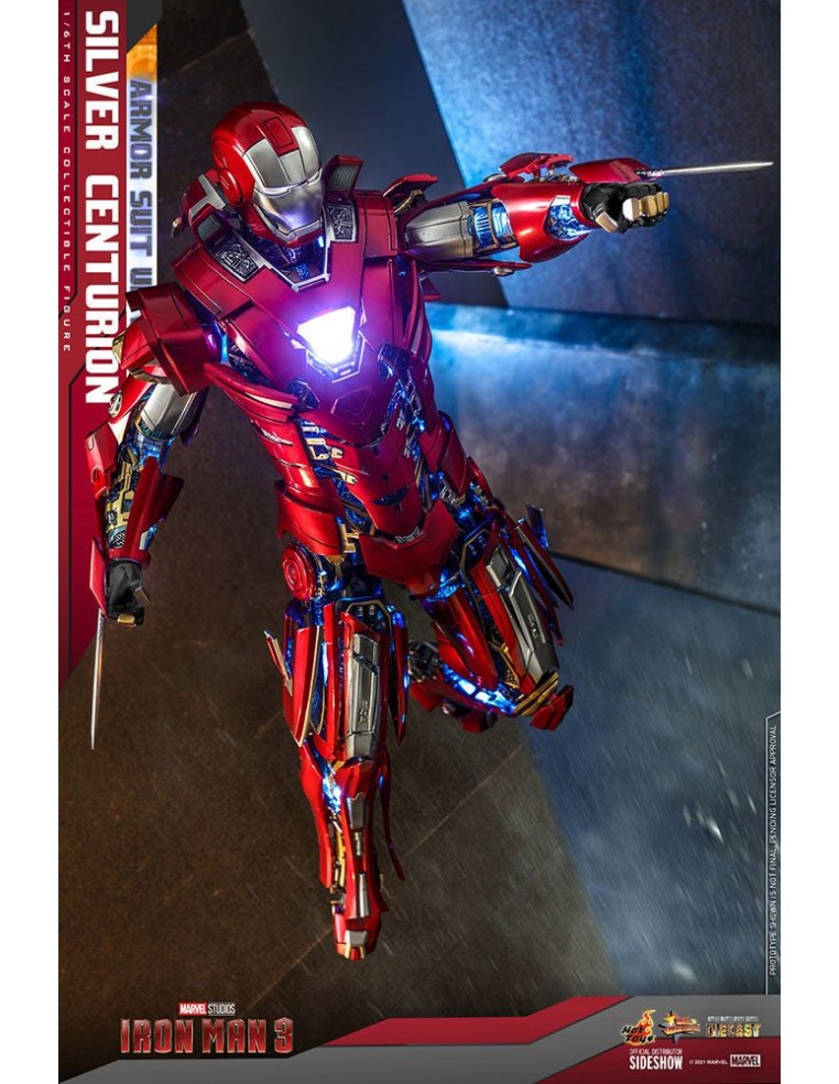 Iron Man 3 MMS618D43 Silver Centurion Armor Suit Up Version DieCast 1/6 32 cm  Hot Toys