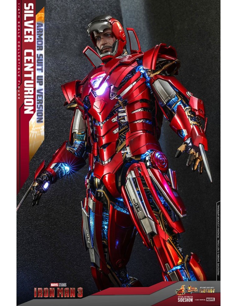 Iron Man 3 MMS618D43 Silver Centurion Armor Suit Up Version DieCast 1/6 32 cm  Hot Toys