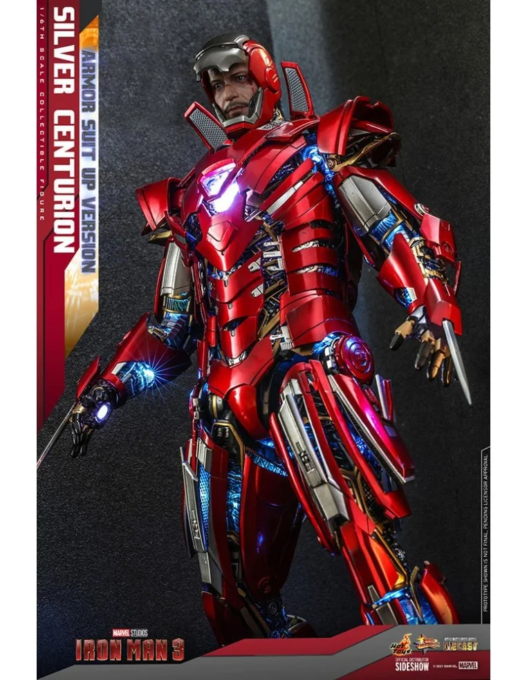 Iron Man 3 MMS618D43 Silver Centurion Armor Suit Up Version DieCast 1/6 32 cm