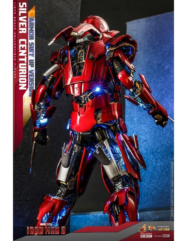 Iron Man 3 MMS618D43 Silver Centurion Armor Suit Up Version DieCast 1/6 32 cm