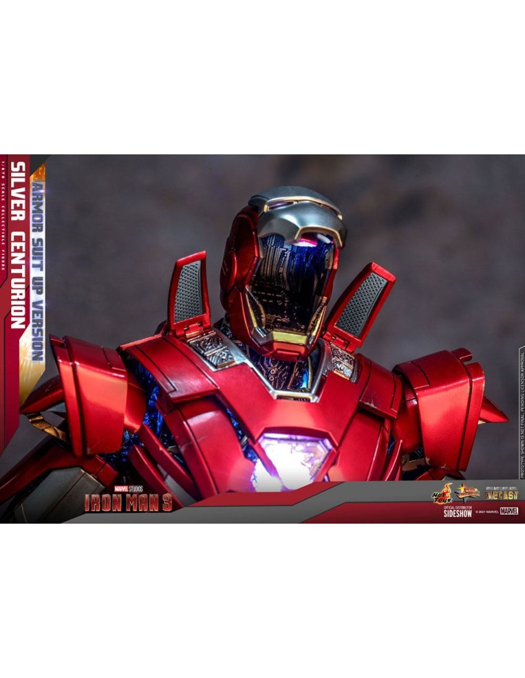 Iron Man 3 MMS618D43 Silver Centurion Armor Suit Up Version DieCast 1/6 32 cm  Hot Toys