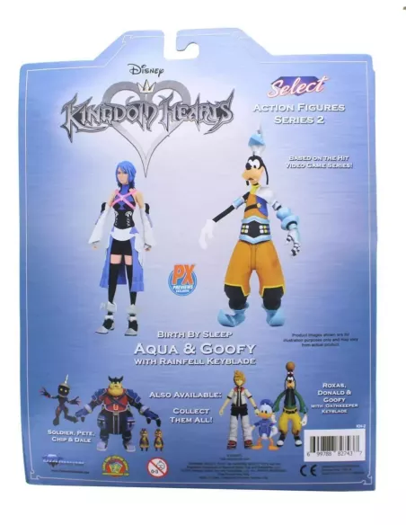 Disney Kingdom Hearts Aqua & Goofy Pippo Action Figure 15cm circa