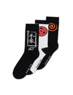 Naruto Shippuden Socks 3-Pack Sasuke Symbol 43-46