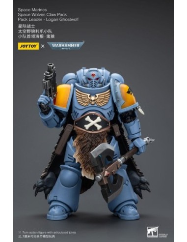 Warhammer 40k Action Figure 1/18 Space Marines Space Wolves Claw Pack Pack Leader -Logan Ghostwolf 12 cm  Joy Toy (CN)